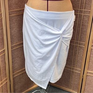Kate Kasin White Wrap Skirt 2XL A